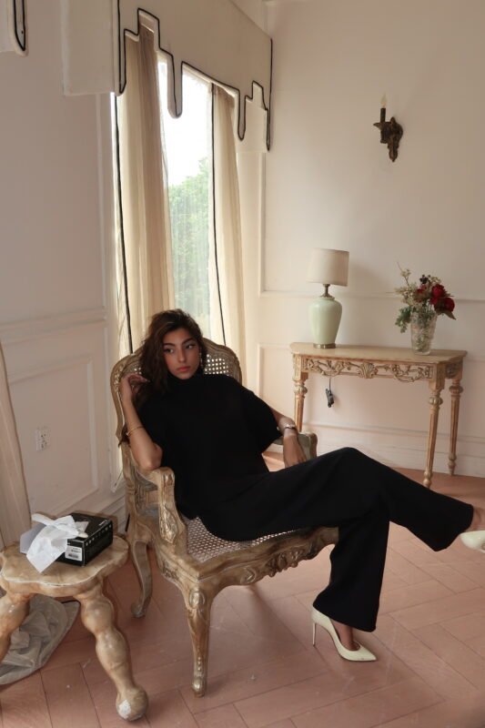 The "Chateau" Evening Wear Set - Asymmetric Top & Trousers (Bank transfers only)